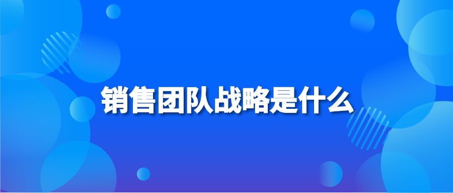 銷售團(tuán)隊?wèi)?zhàn)略是什么？